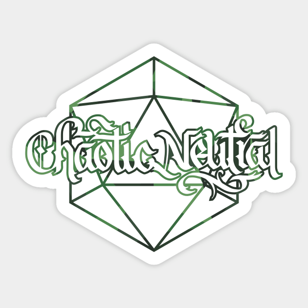 Chaotic Neutral D20 Sticker by polliadesign